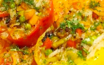 Baked rice-stuffed Peppers